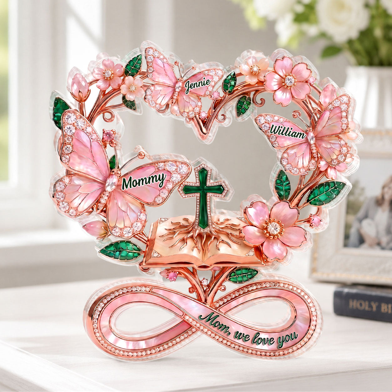 Mom We Love You - Personalized Acrylic Plaque GAPJS10009