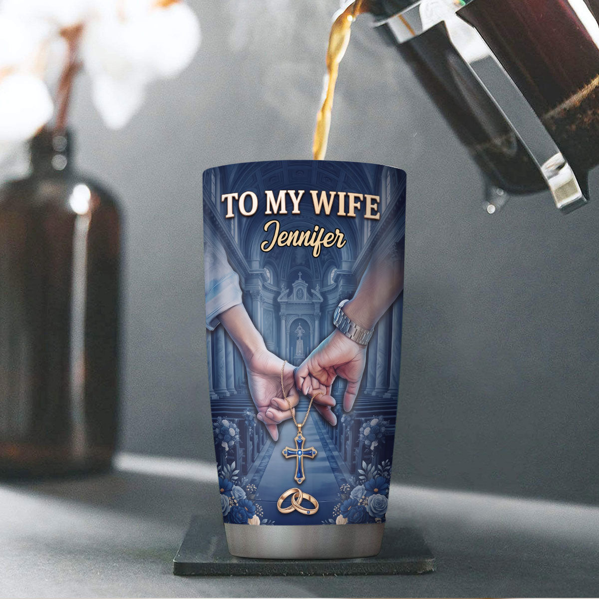 I Choose You - Personalized Stainless Steel Tumbler for Wife