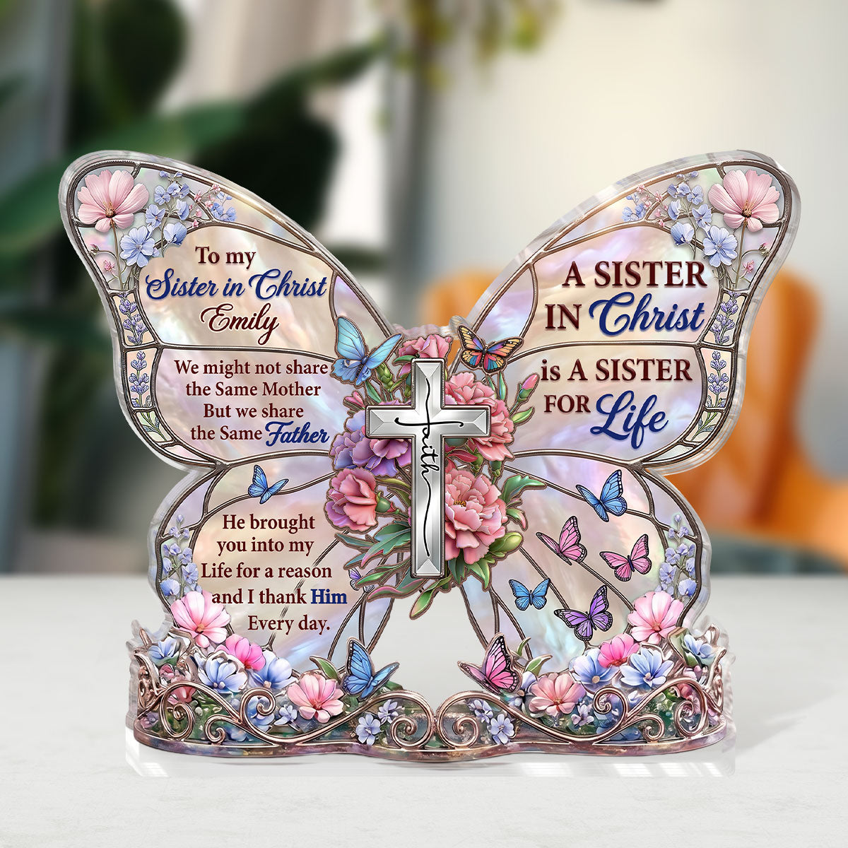 Faith-Inspired Sister Gift - Personalized Acrylic Plaque GAPJS10006