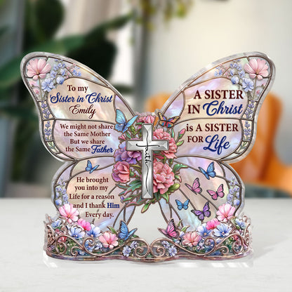 Faith-Inspired Sister Gift - Personalized Acrylic Plaque GAPJS10006