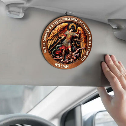 He Will Command His Angels - Car Visor Clip Faith Keepsake
