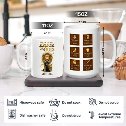 Put On The Full Armor Of God - Personalized Ceramic Coffee Mug