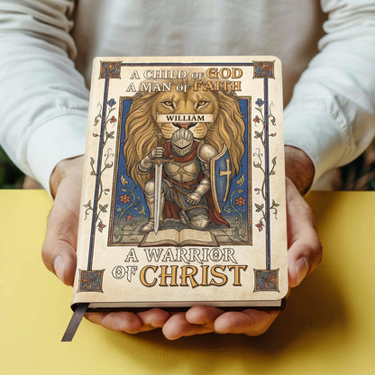 A Child Of God - Personalized Leather Cover Notebook - Gift For Men GMJSNB200005