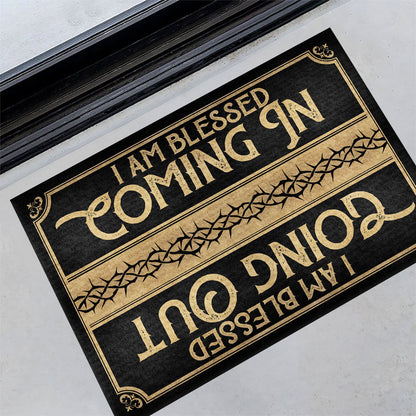 I Am Blessed Coming In - Christian Doormat - Inspirational Home Decor GDMJS10058