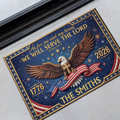 Faith and Patriotism - Personalized Doormat GDMJS10011