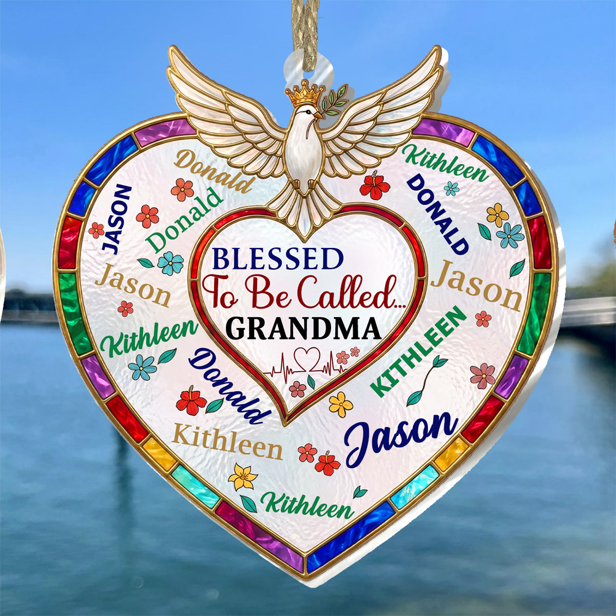 Blessed To Be Called Grandma - Personalized Suncatcher Ornament GOJS10359