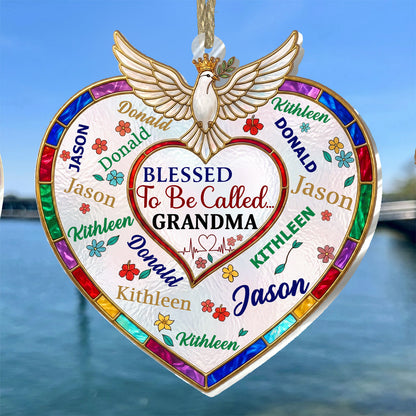 Blessed To Be Called Grandma - Personalized Suncatcher Ornament GOJS10359