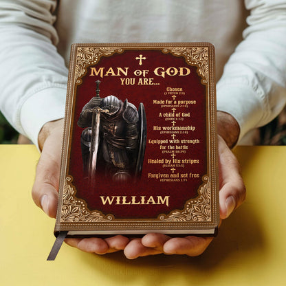 Man Of God Royal - Personalized Leather Notebook GMJSNB200033