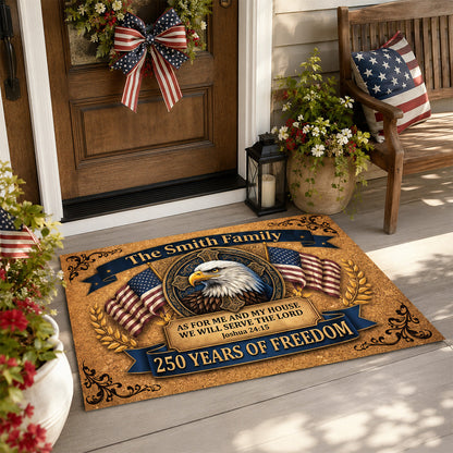 We Will Serve The Lord - Personalized Doormat - Christian Faith Home Decor GDMJS10002