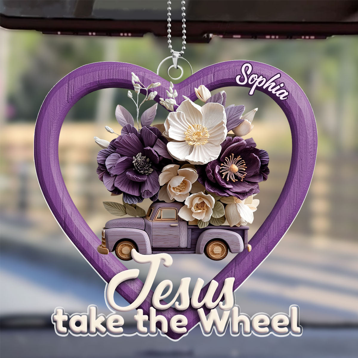 Jesus Take The Wheel - Personalized Car Acrylic Hanging Ornament GOJS10344
