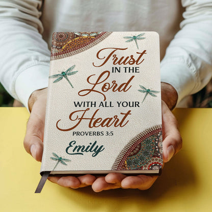 Trust In the Lord Notebook - Personalized Leather Cover GMJSNB200029