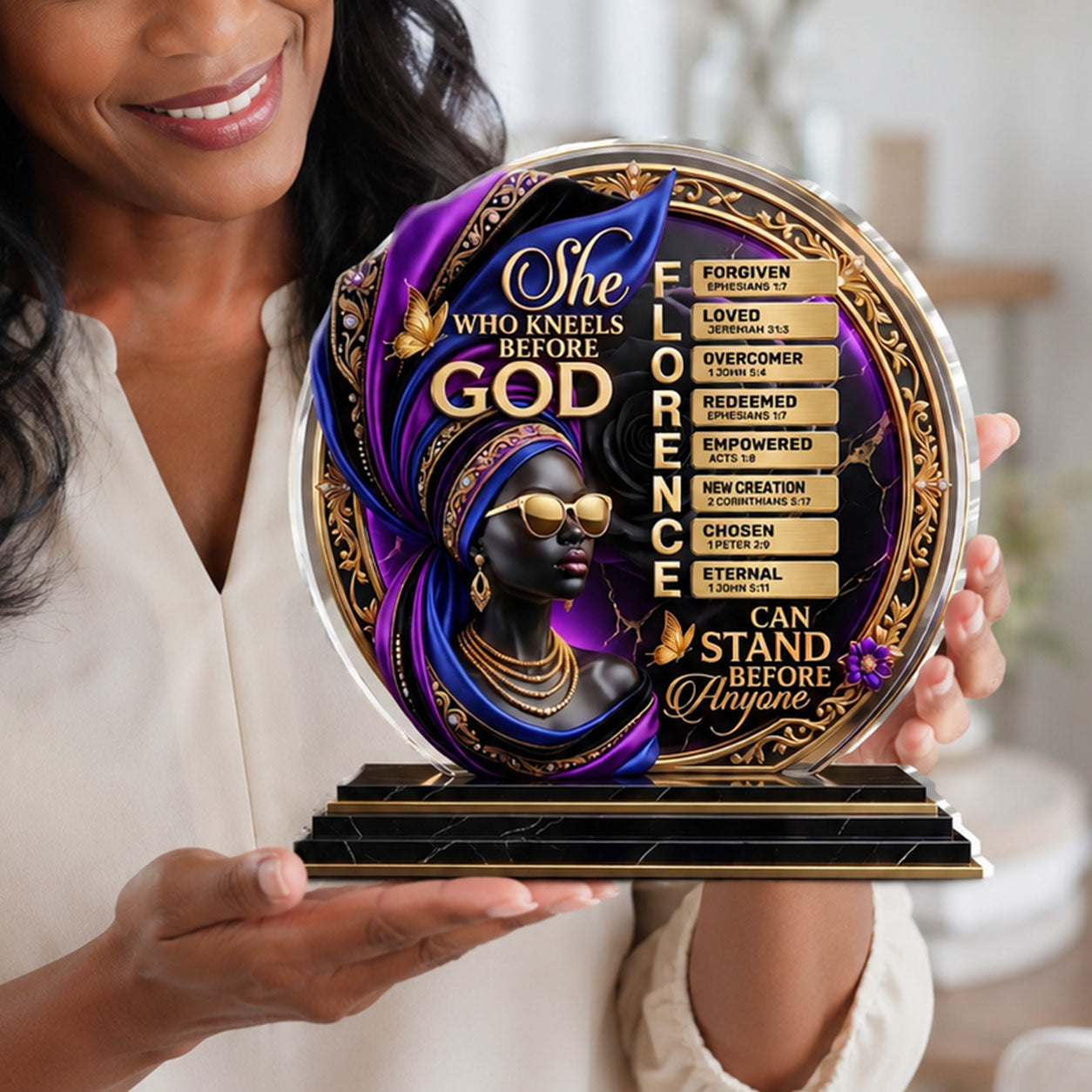 She Who Kneels Before God - Personalized Acrylic Plaque GAPJS10019