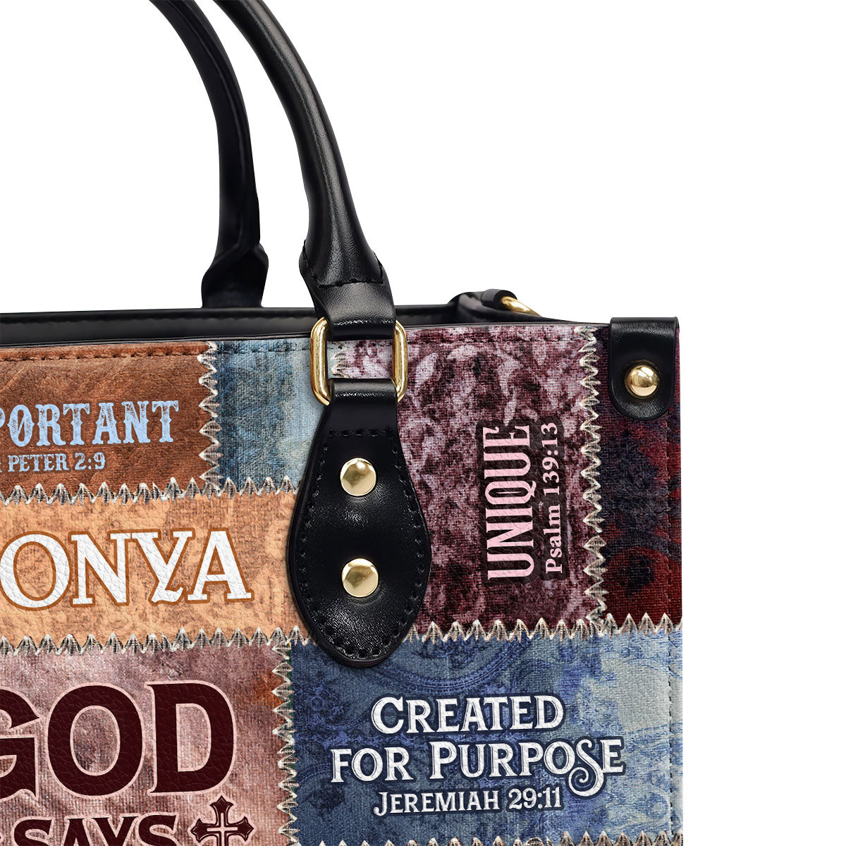 God Says I Am - Personalized Leather Handbag - Faith Inspirational Gift for Women GMJSLB200004