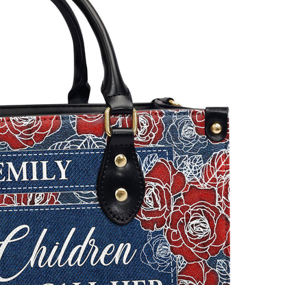 Her Children Rise Up & Call Her Blessed - Personalized Leather Handbag GMJSLB200012