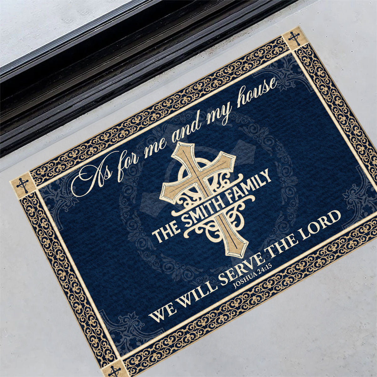 Serve The Lord - Personalized Doormat - Christian Home Decor