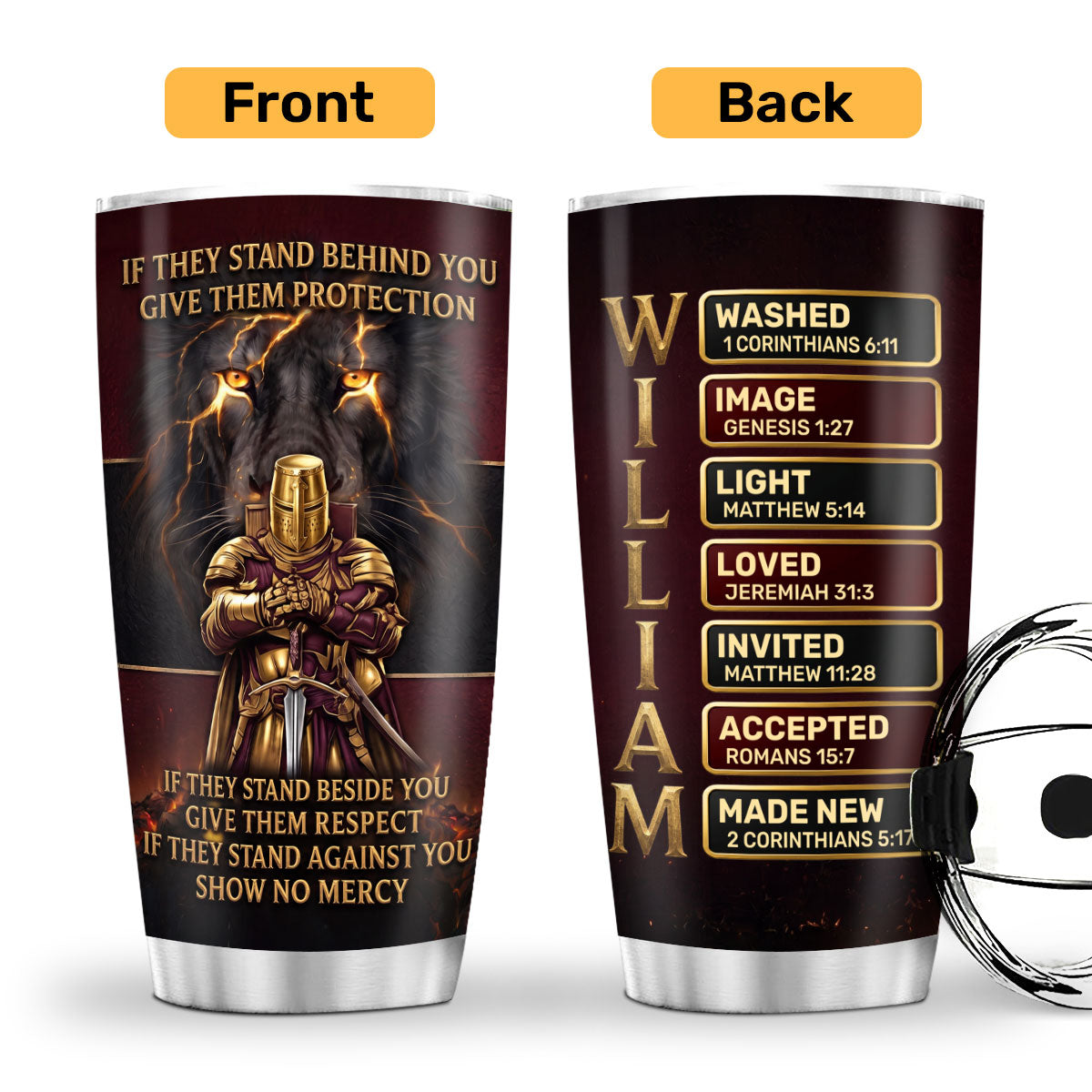 If They Stand Behind You - Christian Faith Tumbler - Personalized Drinkware