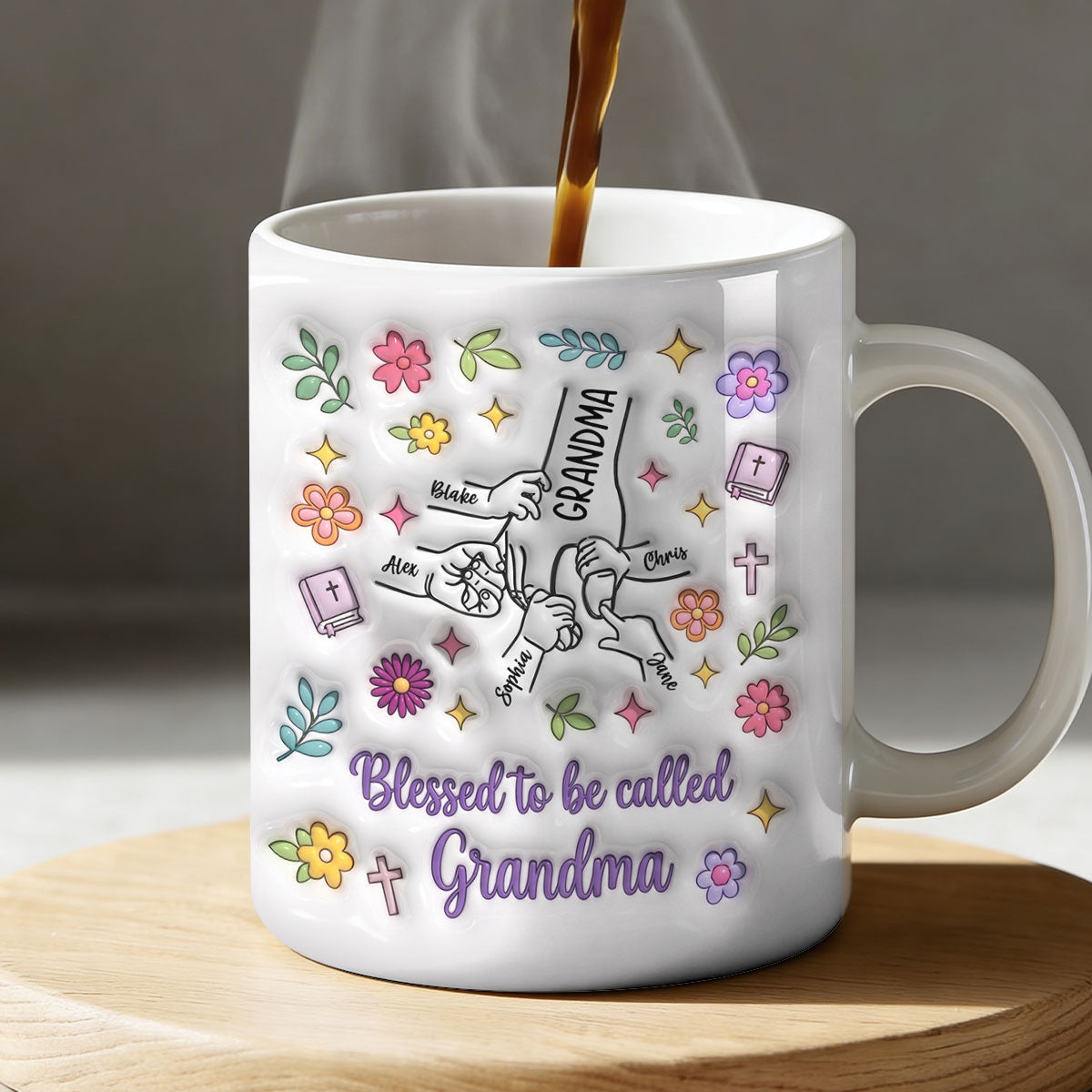 Blessed To Be Called Grandma - Personalized Ceramic Coffee Mug