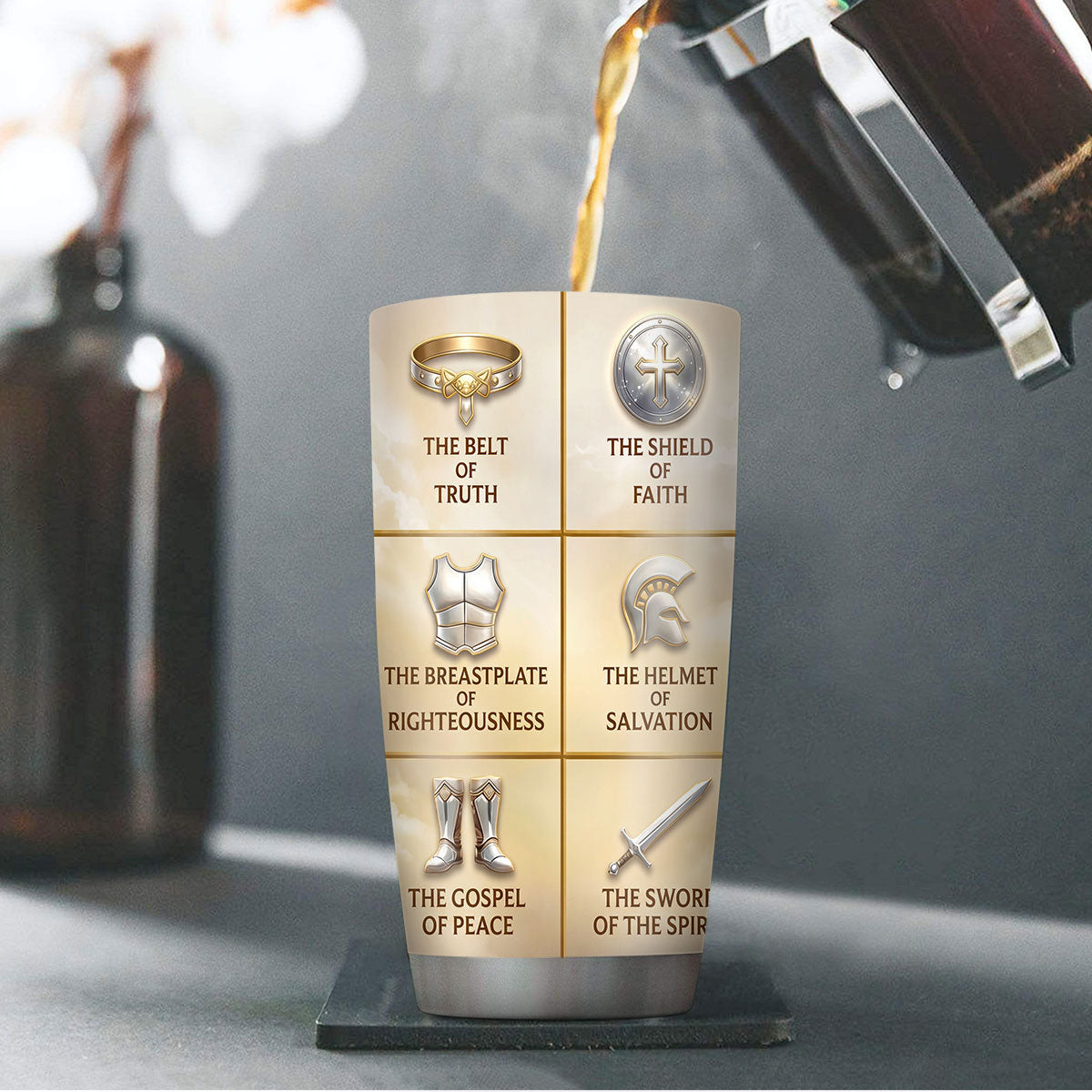 Armor Of God - Personalized Stainless Steel Tumbler Faithful Drinkware