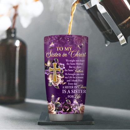 Faith-Inspired Sister Gift - Personalized Stainless Steel Tumbler