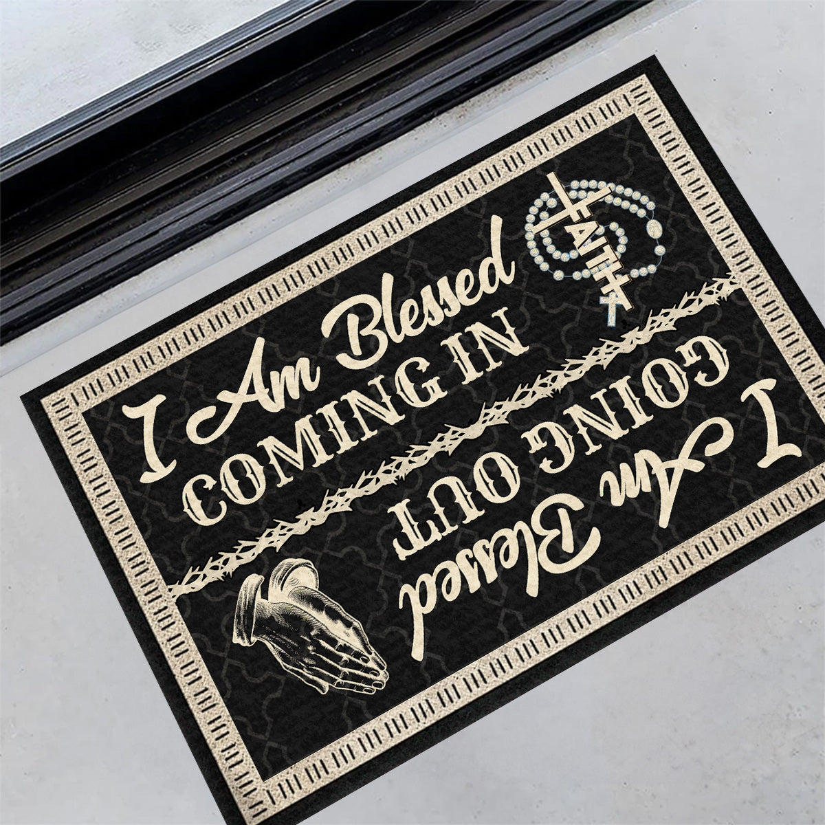 Blessed - Inspirational Christian Doormat - Rustic Home Decor GDMJS10057