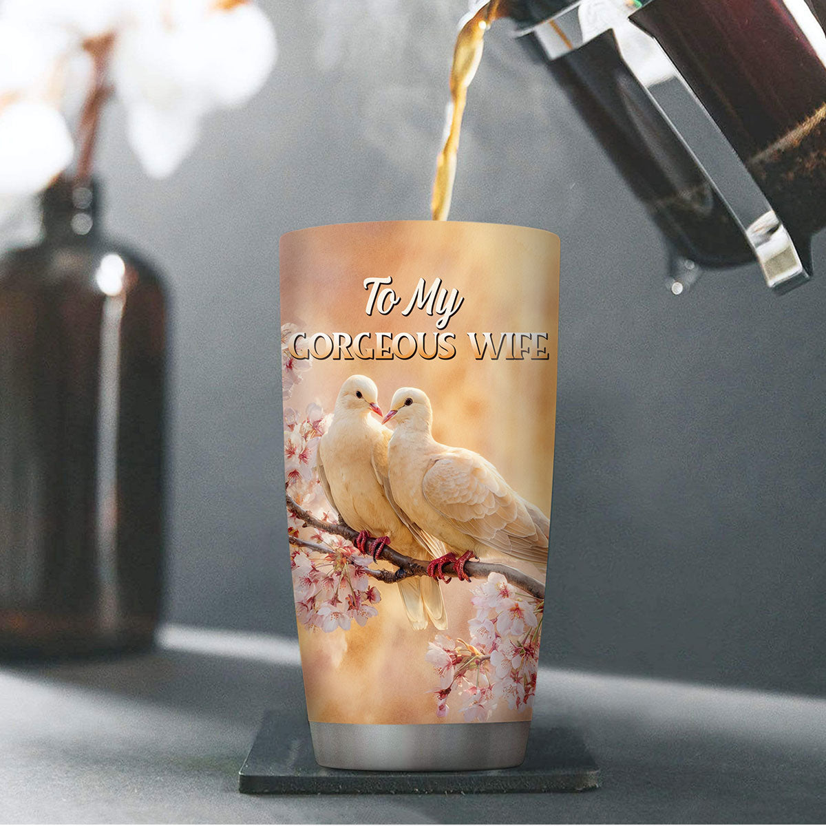 God Blessed The Broken Road - Personalized Stainless Steel Tumbler