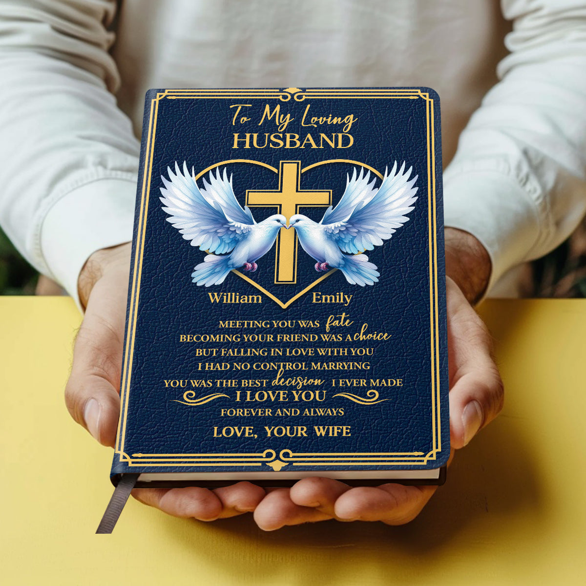 Meeting You Was Fate - Personalized Leather Notebook GMJSNB200082