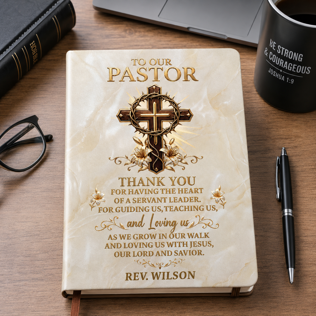 Heart Of A Servant Leader - Personalized Leather Cover Notebook GMJSNB200008