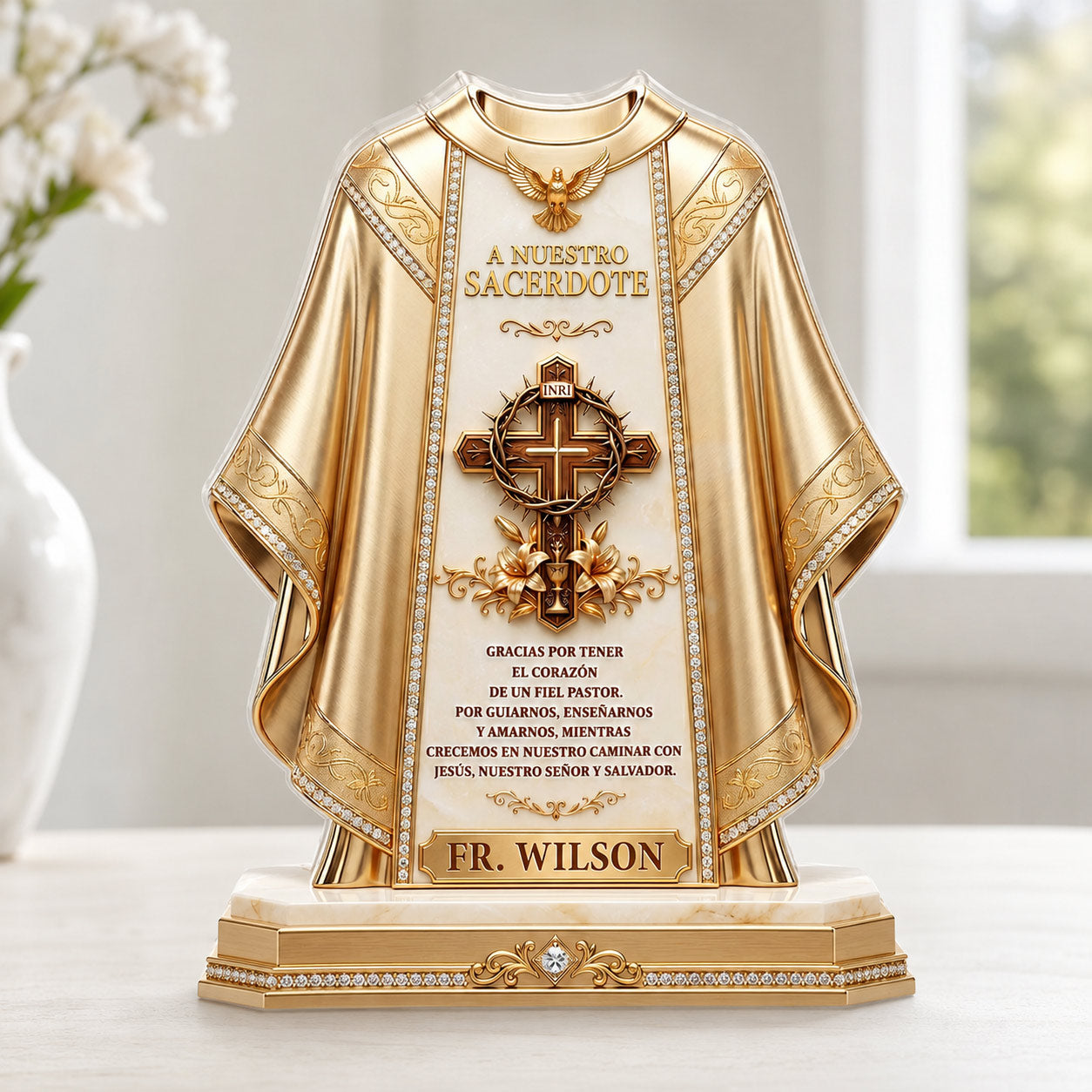 Heart of a Faithful Pastor - Personalized Acrylic Plaque GAPJS10027