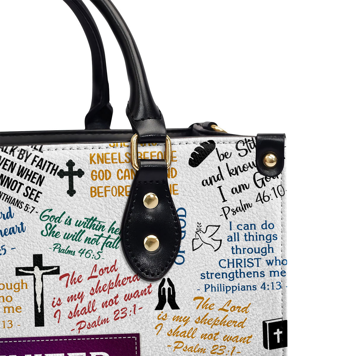 I Will Walk By Faith Quote - Personalized Leather Handbag GMJSLB200092