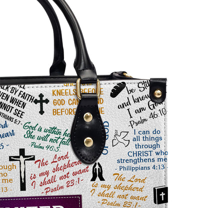 I Will Walk By Faith Quote - Personalized Leather Handbag GMJSLB200092