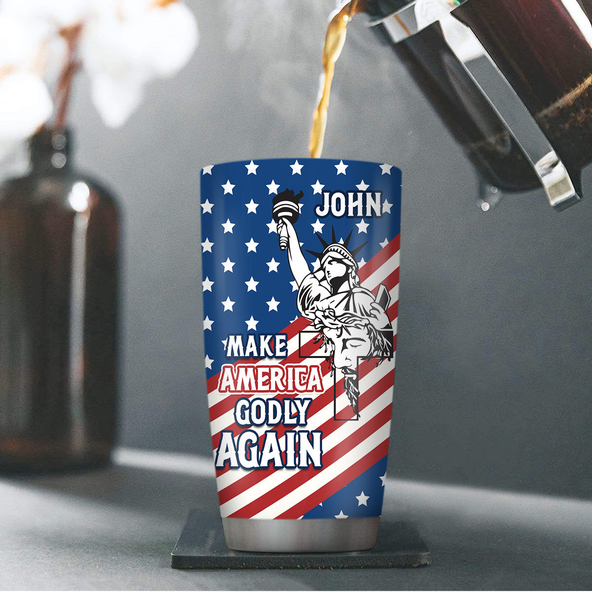 Make America Godly Again - Personalized Stainless Steel Tumbler