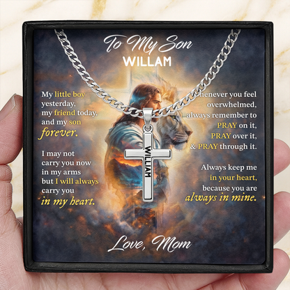 My Son My Little Boy - Personalized Cross Link Chain Christian Keepsake GMJSCLC200009