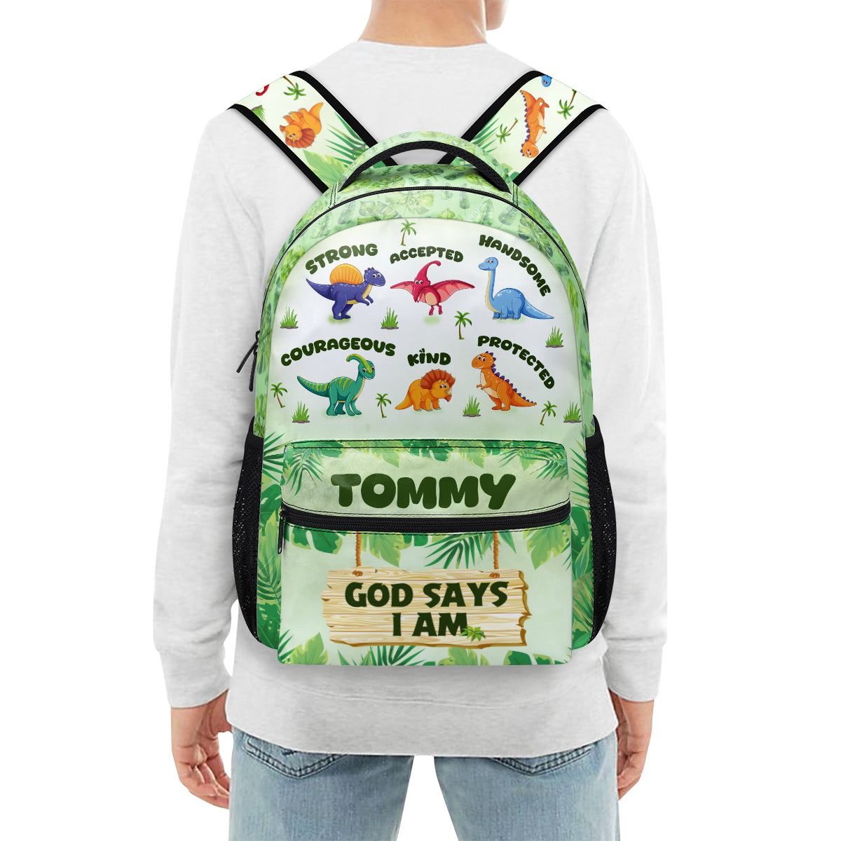 God Says I Am - Personalized Backpack - Christian Gift for Son