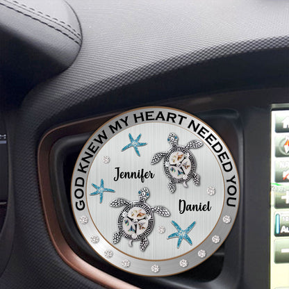 God Knew My Heart Needed You - Personalized Car Visor Clip GMJSCVC200003