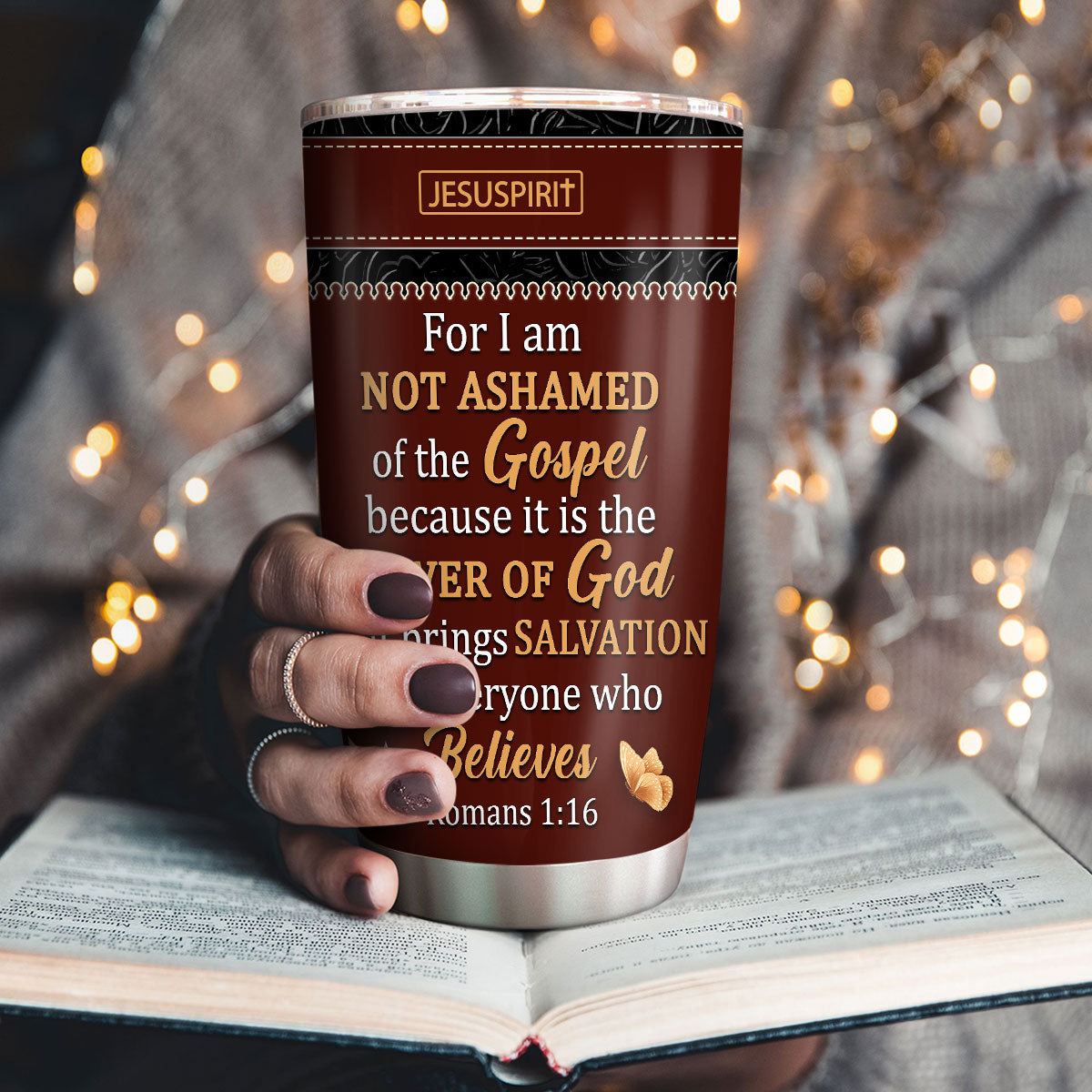 Romans 1:16 Faith - Personalized Stainless Steel Tumbler