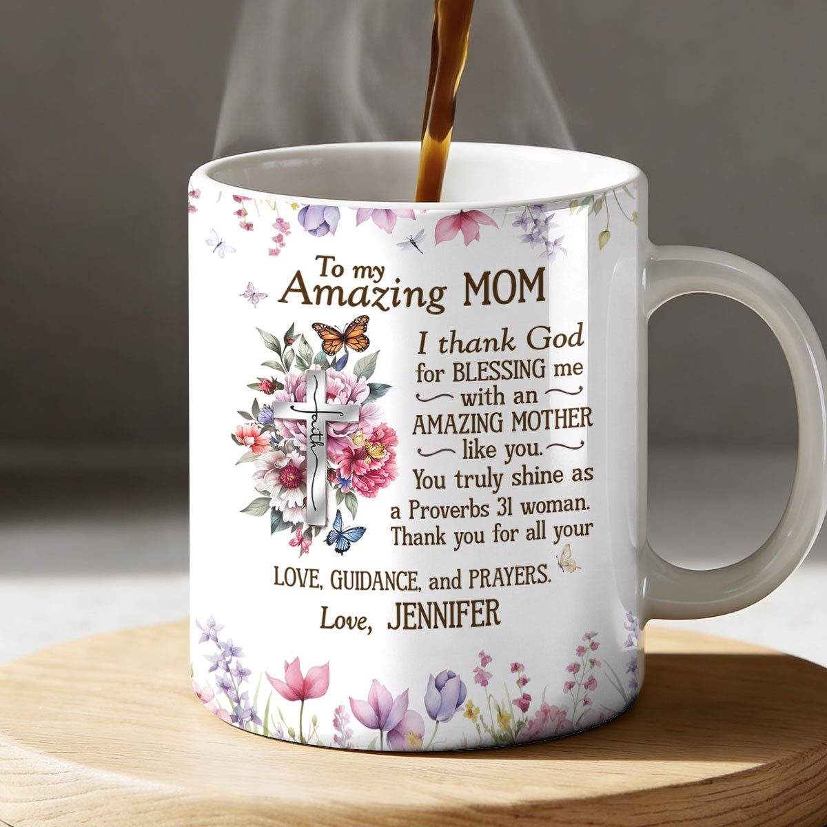 To My Amazing Mom - Personalized Ceramic Coffee Mug