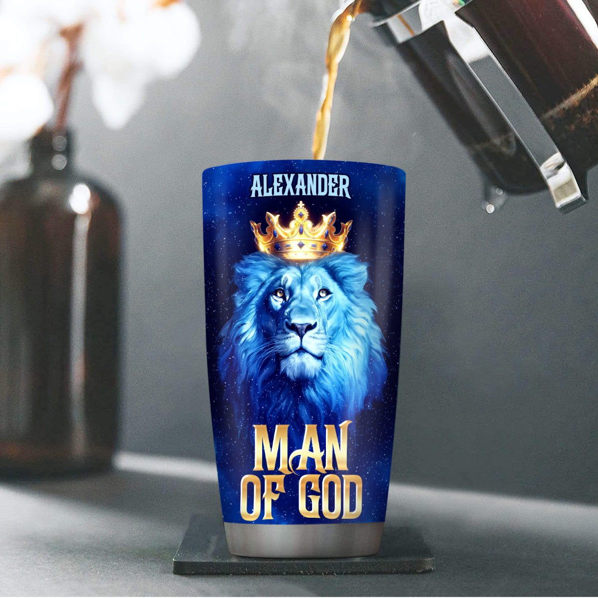 Faith-Inspired Man Of God - Personalized Stainless Steel Tumbler
