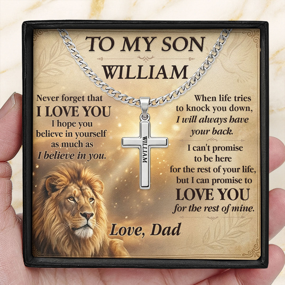 When Life Tries To Knock You Down - Christian Cross Necklace GMJSCLC200007