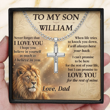 When Life Tries To Knock You Down - Christian Cross Necklace GMJSCLC200007