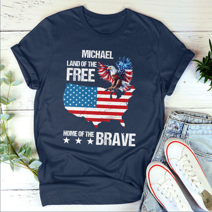Land Of The Free Home Of The Brave - Personalized 2D Unisex T-shirt GMJSTS200054