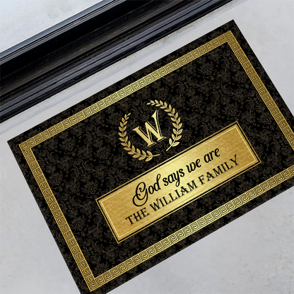 God Says We Are - Personalized Doormat - Christian Home Decor