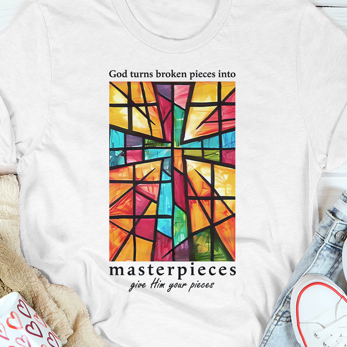 God Turns Broken Pieces Into Masterpieces - 2D Unisex T-shirt GMJSTS200067