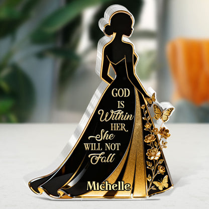 God Is Within Her - Inspirational Faith Keepsake - Acrylic Plaque GAPJS10182