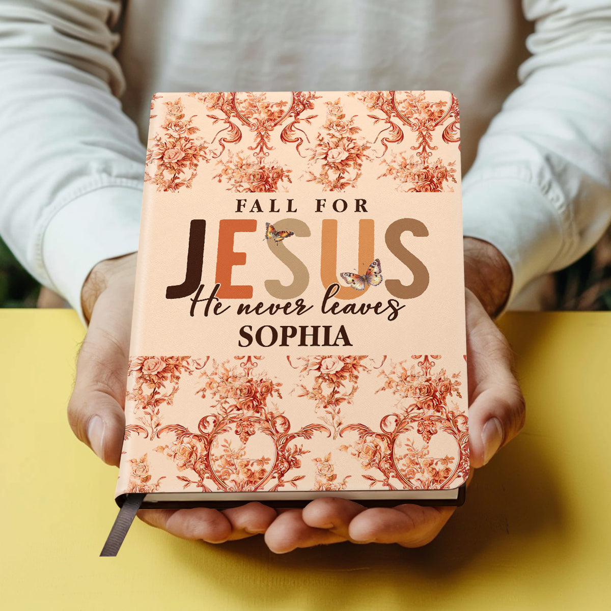 Fall for Jesus - Personalized Leather Cover Notebook GMJSNB200053