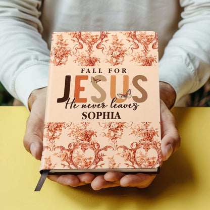 Fall for Jesus - Personalized Leather Cover Notebook GMJSNB200053