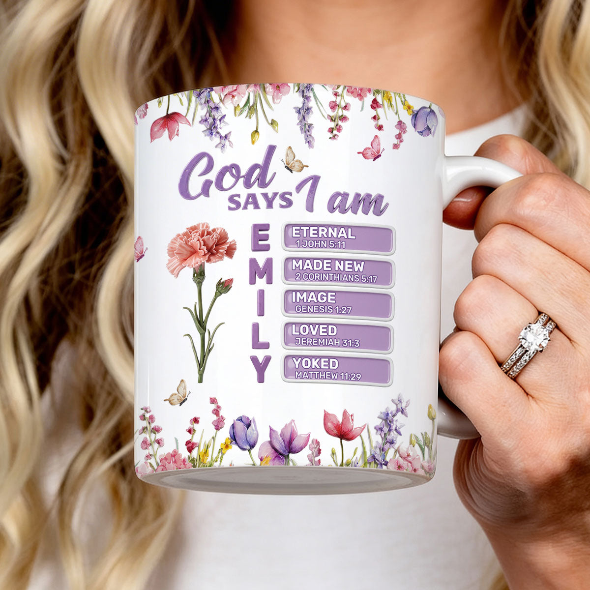 God Says I Am - Personalized Ceramic Coffee Mug