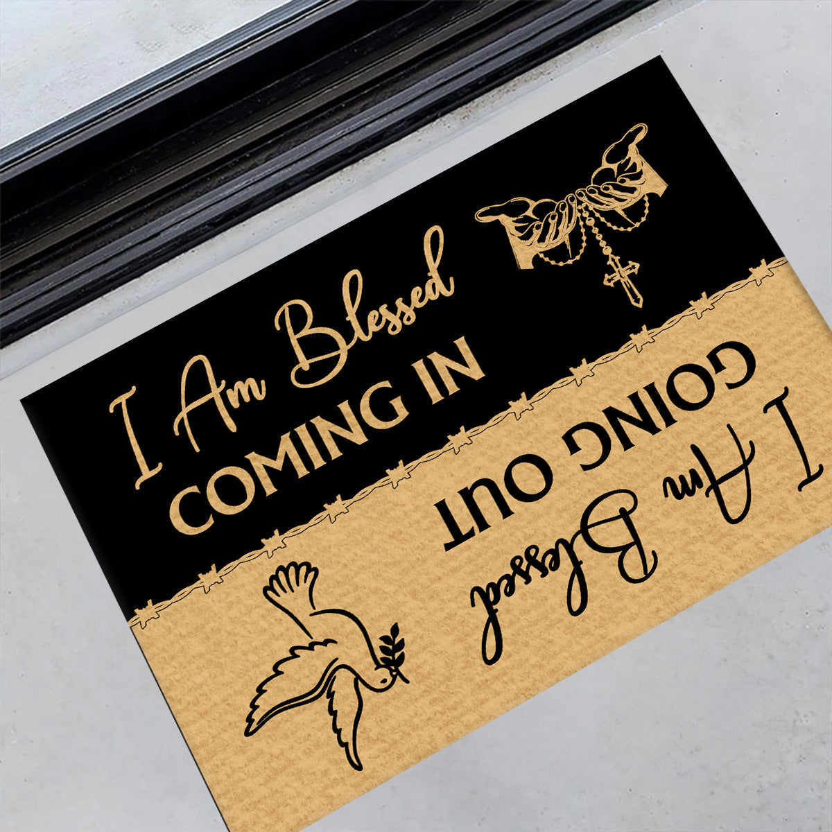 I Am Blessed Coming In - Inspirational Doormat - Christian Home Decor GDMJS10088