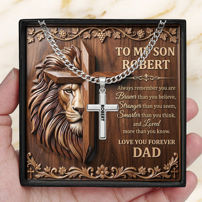 Always Remember You Are Loved - Personalized Cross Link Chain Jewelry GMJSCLC200005