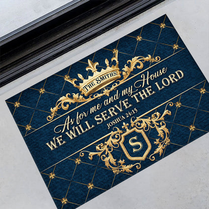 Serve The Lord - Personalized Doormat - Christian Home Decor