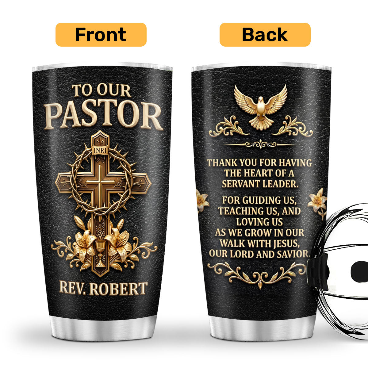Heart of a Servant Leader - Personalized Stainless Steel Tumbler